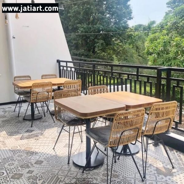 kursi meja rotan