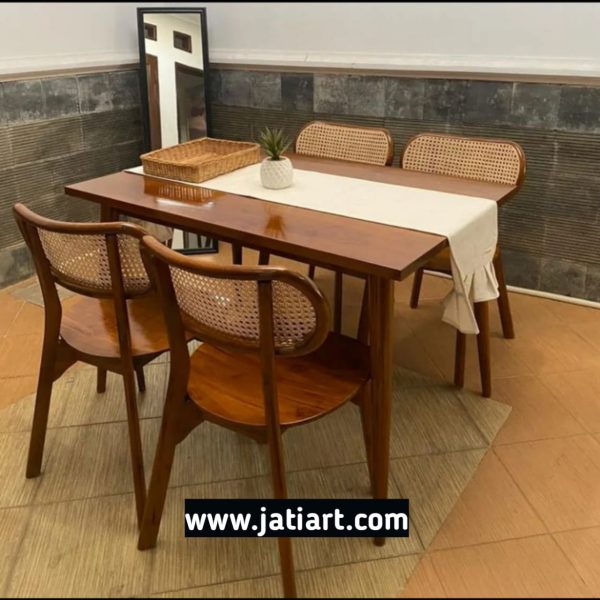 kursi makan teak wood