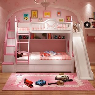 kamar tidur anak tingkat pink